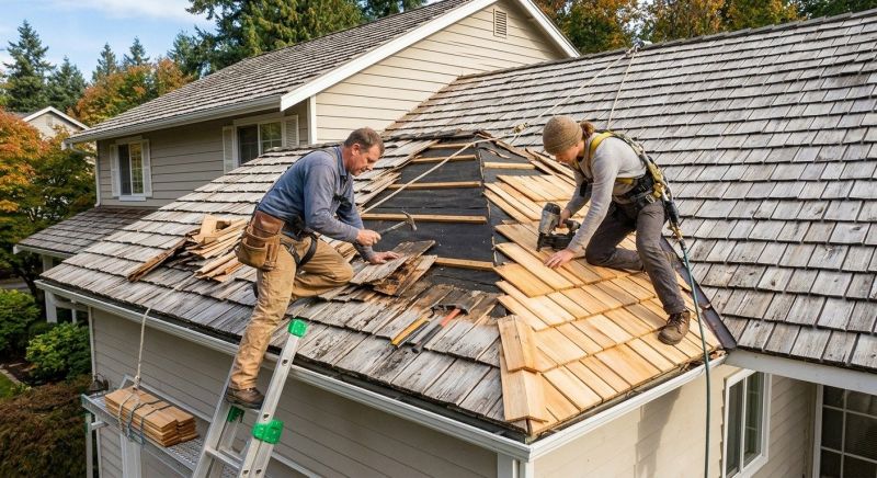 Cedar Shake Roof Repair in Hinsdale, IL