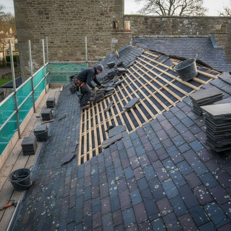 Slate Roof Replacement in Darien, IL