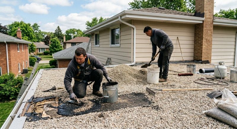 Tar And Gravel Roof Repair in Chicago Ridge, IL